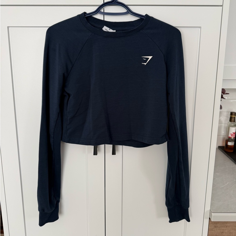 Gymshark Dark Blue Long Sleeve Crop Top